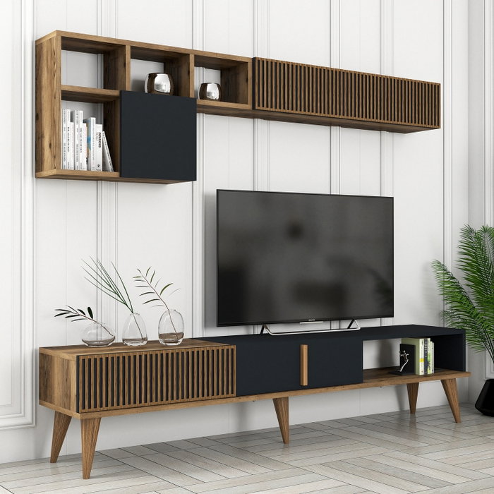 Hanah Home Milan TV - Nogal, Antracita